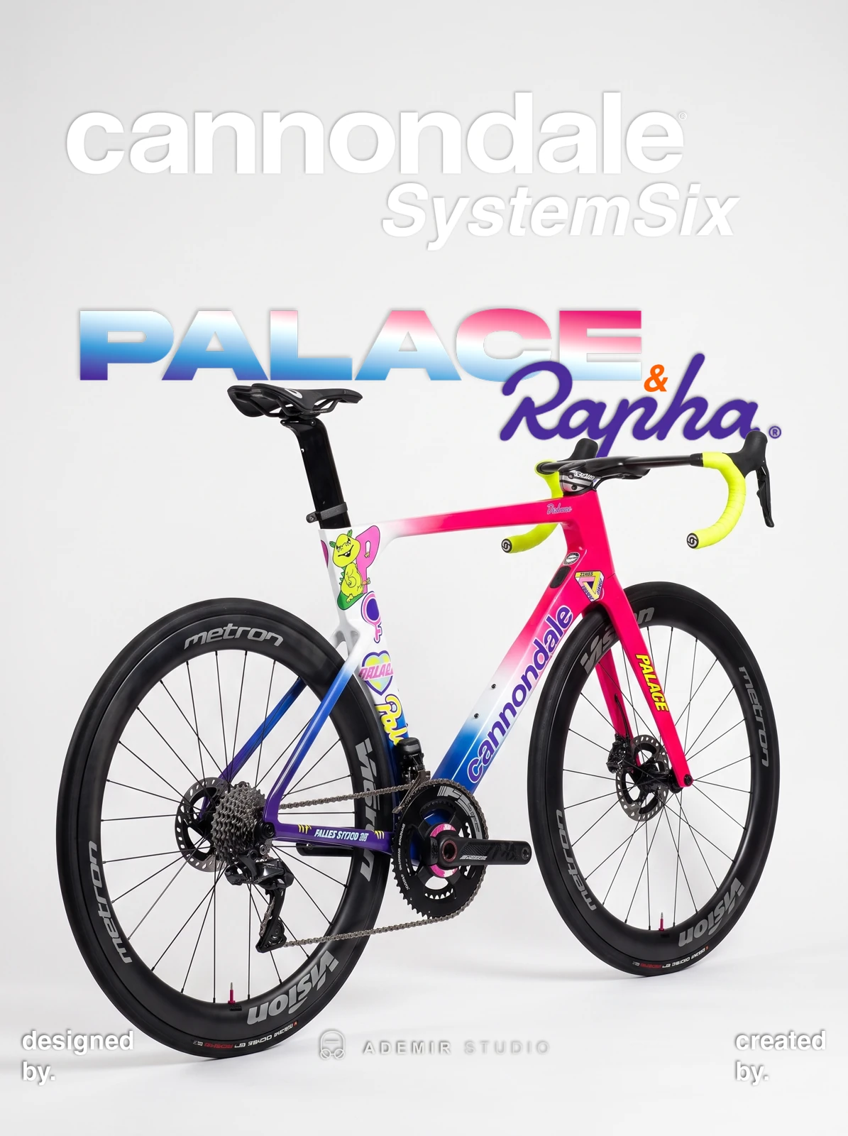 Ademir Studio editorial artwork featuring a custom-painted Cannondale bicycle